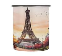 Cgiub Eiffel Tower Coffee Canister 500 ml Airtight Stainless Steel Food Storage Container Kitchen Storage Jar with Lid for Coffee Beans Tea Sugar