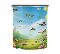 Cgiub Flower Butterfly Airtight Food Jar 900 ml Stainless Steel Food Storage Container Coffee Canister with Lid for Candy Coffee Bean Tea Candy Fruit