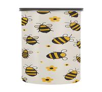 Cgiub Flying Bumble Bees Coffee Canister 500 ml Airtight Stainless Steel Food Storage Container Kitchen Storage Jar with Lid for Coffee Beans Tea Sugar