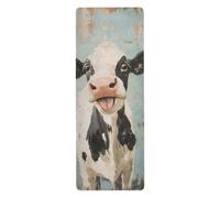 Cgiub Funny Cow Yoga Mat for Sport Stretching Pilates 180x66 cm Thin and Non-slip Exercise Mat Fitness Mat Eco-friendly Travel Workout Mat Home Sports Mat