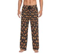 Cgiub Halloween Pumpkin Men's Pajama Pants Soft Lounge Sleep Pant Sleepwear Bottoms Pj Bottoms with Pockets