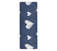 Cgiub Hand-drawn Hearts Yoga Mat for Sport Stretching Pilates 180x66 cm Thin and Non-slip Exercise Mat Fitness Mat Eco-friendly Travel Workout Mat Home Sports Mat