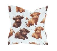 Cgiub Highland Cows Square Scarf for Women 60x60 cm Silk Feeling Bandana Neck & Head Scarf Lightweight Hair Wrap Fashion Scarves