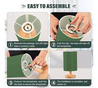 Cgiub Hunter Green Bedside Table Lamp for Bedroom LED Nightstand Lamp with Wood Base & USB Port Linen Shade Desk Light for Nursery Decor