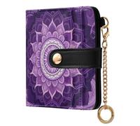 Cgiub Mandala Wallets for Women RFID Blocking Ladies Purse PU Leather Clutch Wallet with Zip Coin Pocket & Credit Card Holder, 4.13x4.33 inch