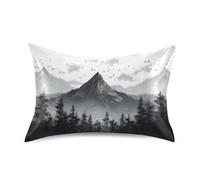Cgiub Mountain Satin Pillowcase for Hair and Skin Soft Breathable Silk Pillow Case Slip Cooling Pillow Cover with Envelope Closure, Kind Size 20X40 inch