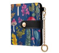 Cgiub Mushroom Leaces Wallets for Women RFID Blocking Ladies Purse PU Leather Clutch Wallet with Zip Coin Pocket & Credit Card Holder, 10.5x11 cm
