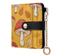 Cgiub Mushroom Wallets for Women RFID Blocking Ladies Purse PU Leather Clutch Wallet with Zip Coin Pocket & Credit Card Holder, 10.5x11 cm