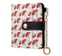 Cgiub Mushroom Wallets for Women RFID Blocking Ladies Purse PU Leather Clutch Wallet with Zip Coin Pocket & Credit Card Holder, 4.13x4.33 inch