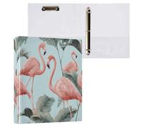 Cgiub Pink Flamingo 3 Ring Binder 3.8 cm D Ring View Binder with Pockets & Clipboard A4 Display Folder Document Organiser Fits 200 Sheets for Home, Office School 1 Pack