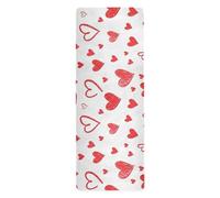 Cgiub Simple Hearts Doodle Yoga Mat for Sport Stretching Pilates 180x66 cm Thin and Non-slip Exercise Mat Fitness Mat Eco-friendly Travel Workout Mat Home Sports Mat