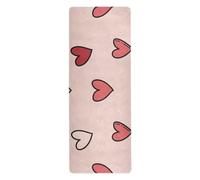 Cgiub Simple Hearts Yoga Mat for Sport Stretching Pilates 180x66 cm Thin and Non-slip Exercise Mat Fitness Mat Eco-friendly Travel Workout Mat Home Sports Mat