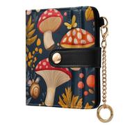 Cgiub Snail Mushroom Wallets for Women RFID Blocking Ladies Purse PU Leather Clutch Wallet with Zip Coin Pocket & Credit Card Holder, 10.5x11 cm
