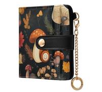 Cgiub Snails Mushroom Wallets for Women RFID Blocking Ladies Purse PU Leather Clutch Wallet with Zip Coin Pocket & Credit Card Holder, 10.5x11 cm