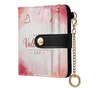 Cgiub St. Patrick's Day Clover Wallets for Women RFID Blocking Ladies Purse PU Leather Clutch Wallet with Zip Coin Pocket & Credit Card Holder, 10.5x11 cm
