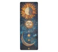 Cgiub Sun Moon Yoga Mat for Sport Stretching Pilates 180x66 cm Thin and Non-slip Exercise Mat Fitness Mat Eco-friendly Travel Workout Mat Home Sports Mat