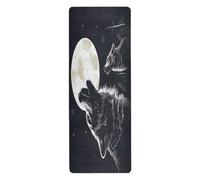Cgiub The Howling Wolf Yoga Mat for Sport Stretching Pilates 180x66 cm Thin and Non-slip Exercise Mat Fitness Mat Eco-friendly Travel Workout Mat Home Sports Mat