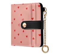 Cgiub The Lion's Love Valentine's Day Wallets for Women RFID Blocking Ladies Purse PU Leather Clutch Wallet with Zip Coin Pocket & Credit Card Holder, 10.5x11 cm