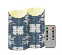 Cgiub Tie-dye Flameless Candles with Timer 2pcs Battery Operated Flickering Flameless LED Pillar Candles for Holiday Home Wedding Fireplace Decor