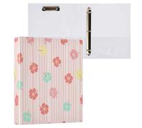Cgiub Tropical Floral A4 Ring Binder with Clipboard, 3 Ring D Ring View Binder with Inner Pockets, PVC Waterproof Document Organiser Holds 200 Sheets for School, Office, Home, 1 Pack