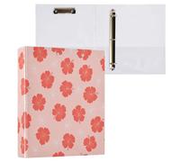 Cgiub Tropical Floral A4 Ring Binder with Clipboard, 3 Ring D Ring View Binder with Inner Pockets, PVC Waterproof Document Organiser Holds 200 Sheets for School, Office, Home, 1 Pack