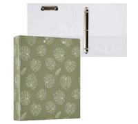 Cgiub Tropical Floral A4 Ring Binder with Clipboard, 3 Ring D Ring View Binder with Inner Pockets, PVC Waterproof Document Organiser Holds 200 Sheets for School, Office, Home, 1 Pack