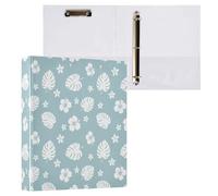 Cgiub Tropical Floral A4 Ring Binder with Clipboard, 3 Ring D Ring View Binder with Inner Pockets, PVC Waterproof Document Organiser Holds 200 Sheets for School, Office, Home, 1 Pack