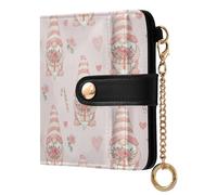 Cgiub Valentine Gnomes Wallets for Women RFID Blocking Ladies Purse PU Leather Clutch Wallet with Zip Coin Pocket & Credit Card Holder, 10.5x11 cm
