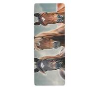 Cgiub Waiting Horses Yoga Mat for Sport Stretching Pilates 180x66 cm Thin and Non-slip Exercise Mat Fitness Mat Eco-friendly Travel Workout Mat Home Sports Mat