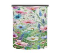 Cgiub Watercolor Flower Airtight Food Jar 500 ml Stainless Steel Food Storage Container Coffee Canister with Lid for Candy Coffee Bean Tea Candy Fruit