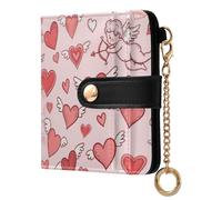 Cgiub Winter Snowflake Penguins Wallets for Women RFID Blocking Ladies Purse PU Leather Clutch Wallet with Zip Coin Pocket & Credit Card Holder, 10.5x11 cm