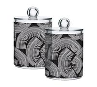 Cgiub Woodland Animals Clear Plastic Apothecary Jar with Lids 2PCS Cotton Pad Holder Cotton Bud Holder Bathroom Containers Vanity Makeup Organiser