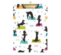 Cgiub Yoga Dogs Clipboard with Low Profile Clip Acrylic A4 Clipboard Standard Folder Clip Board for Office, Students, Nurses