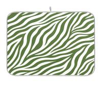 Cgiub Zebra Print Dish Drying Mat for Kitchen Counter 45.7x60.9 cm Non Slip Absorbent Coffee Machine Mat Sink Draining Board Drying Pad Coffee Bar Accessories