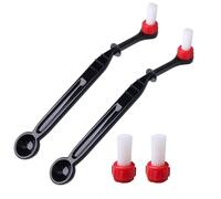 CGJIANG 2 Pcs Coffee Brush With 2 Replaceable Heads - Machine Cleaning Nylon Anti-Scalding Stiff Brush for Home and Office