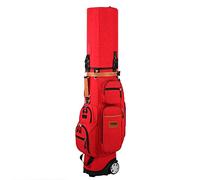 CGJseFH Golf Bag, Multi-Function Golf Club Carry Bags Golfbags for Men with Double Ball Cap/Code Lock/Constant Temperature Bag/Dust-Proof Rain Cover(Red)