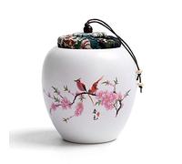 CGJseFH pet urn, Decorative Memorial for Pet Ashes Dog Cat Human Mini Funeral Ceramics Keepsake Urn for Ash/Cat Ash/Birds(White B)