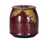 CGJseFH pet urn, Funeral Urn for Adult & Pet Ashes,Handmade Ceramics Keepsake, Burial at Home or Cemetery, Dog, cat,Red