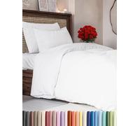 CGK Unlimited 3 Piece Duvet Cover Set Super King White, Brushed Microfibre, 260x220cm with 2 Pillowcases 50x80cm, Zip Closure, Corner Ties, Soft Hypoallergenic Quilt Cover Bedding, OEKO-TEX Certified