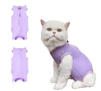 CGLRybO Cat Professional Recovery Suit for Abdominal Wounds or Skin Diseases, E-Collar Alternative for Cats, After Surgery Wear, Pajama Suit