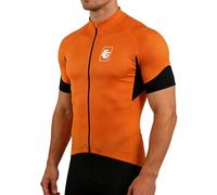 CGLRybO Men's Cycling Bike Jersey, Short Sleeve MTB Shirts with 3 Rear Pockets-Breathable,Smooth Zipper Biking Shirt Orange