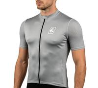 CGLRybO Men's Cycling Bike Jersey, Short Sleeve MTB Shirts with 3 Rear Pockets-Breathable,Smooth Zipper Biking Shirt Grey
