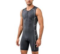 CGLRybO Men's Pro Sleeveless Triathlon Suit - Quick-Dry Skin-Tight for Swimming Cycling Running - High-Performance Tri Gear Black