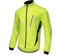 CGLRybO Men's Thermal Cycling Jacket - Windproof Waterproof Softshell Coat for Running & Biking, Breathable Reflective with Large Back Pocket (Winter Warm Up)