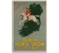 cgltd Canvas printing Dublin Horse Show Vintage Travel Poster Home Decoration Wall Posters Room Decor Painting Unframed 60x90cm