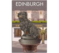 cgltd Canvas Prints England Edinburgh Greyfriars Bobby Statue Vintage Travel Poster Decorative Pictures for Living Room Decor Canvas Wall Art Poster Home Unframed 30x45cm