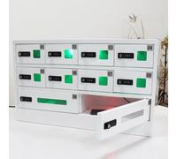 CGLYYDS 10 Slots Heavy Duty Steel Mobile Phone Charging Locker, Cellphone Charging Station with Combination Lock and 3 in 1 Charging Ports,for Office, Police & Factory
