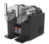 CGLYYDS Slush Machine, Ice Cream Maker, Cold Drink Maker, 7 Preset Modes,Child Lock,Self-Cleaning,360° Mixing, for Families, Bubble Tea Shops,Restaurants Black-twin-cylinder