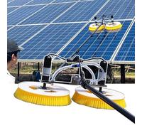 CGLYYDS Solar Cleaning Brush,Double Head Solar Panel Cleaning Equipment Solar Cleaner Robot,Solar Panel Cleaning Brush and Pole Water Fed Pole Kit 3.5m