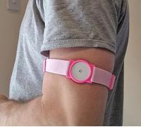 CGM Clips UK - Sensor Armband Holder/Protector Compatible with Freestyle Libre 1/2 - Pink w Pink Straps
